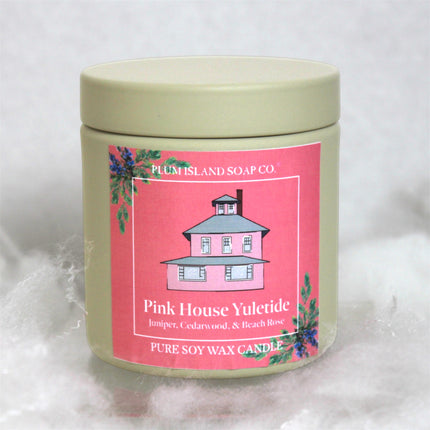 Pink House Yuletide Soy Wax Candle